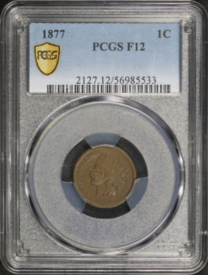 Obverse of this 1877 Indian Cent PCGS F-12 BN
