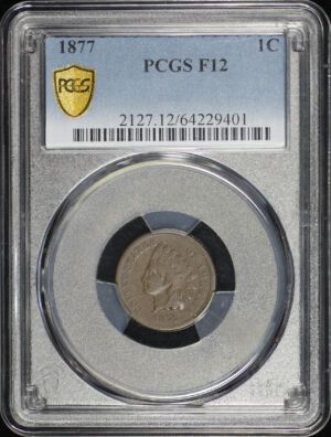 Obverse of this 1877 Indian Cent PCGS F-12 BN
