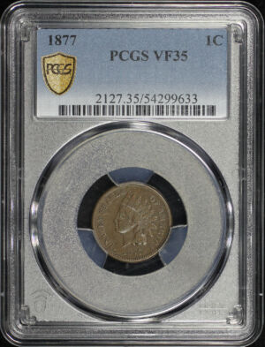 Obverse of this 1877 Indian Cent PCGS VF-35 BN