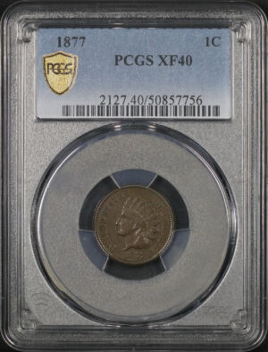Obverse of this 1877 Indian Cent PCGS XF-40 BN