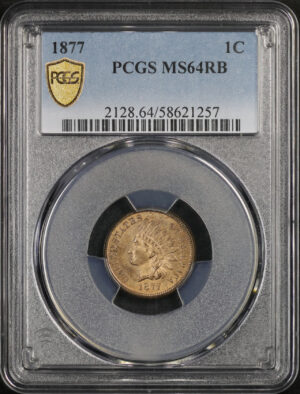 Obverse of this 1877 Indian Cent PCGS MS-64 RB