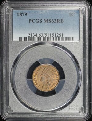 Obverse of this 1879 Indian Cent PCGS MS-63 RB