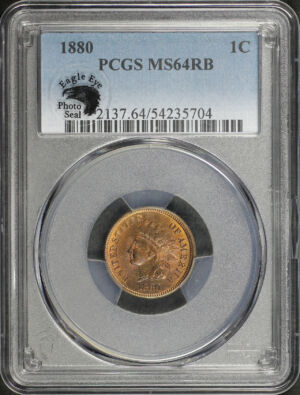 Obverse of this 1880 Indian Cent PCGS MS-64 RB