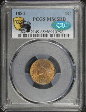 Obverse of this 1884 Indian Cent PCGS MS-65 RB CAC