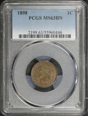 Obverse of this 1898 Indian Cent PCGS MS-63 BN