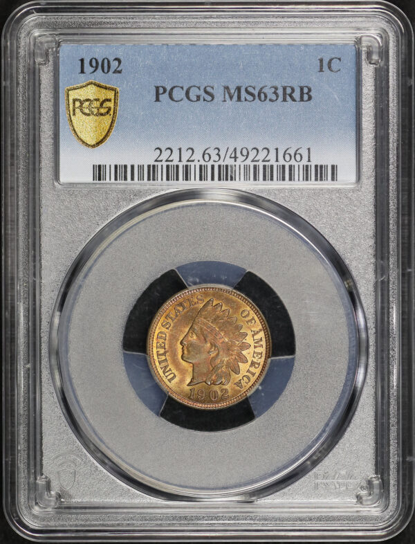 Obverse of this 1902 Indian Cent PCGS MS-63 RB