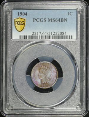 Obverse of this 1904 Indian Cent PCGS MS-64 BN