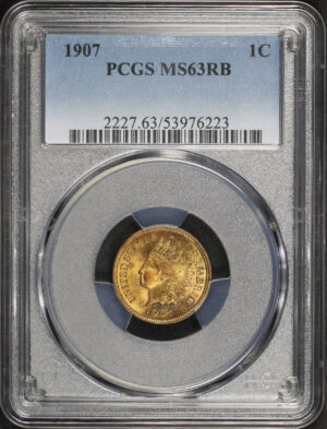 Obverse of this 1907 Indian Cent PCGS MS-63 RB
