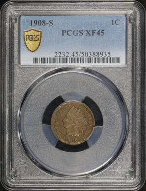 Obverse of this 1908-S Indian Cent PCGS XF-45 BN