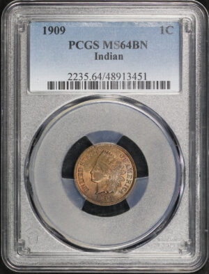 Obverse of this 1909 Indian Cent PCGS MS-64 BN
