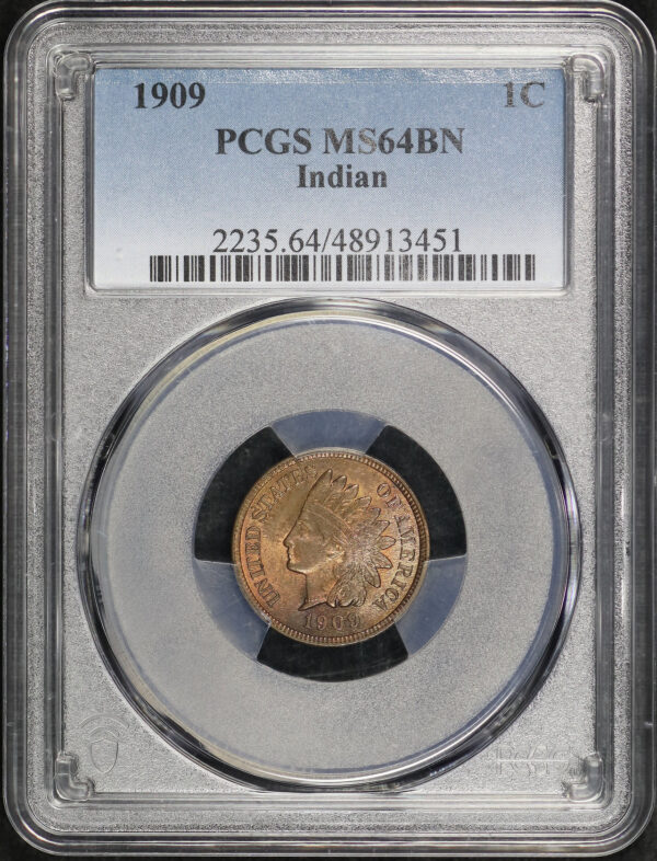 Obverse of this 1909 Indian Cent PCGS MS-64 BN