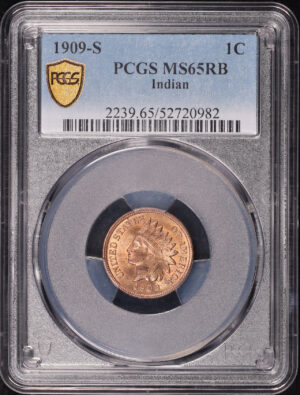 Obverse of this 1909-S Indian Cent PCGS MS-65 RB
