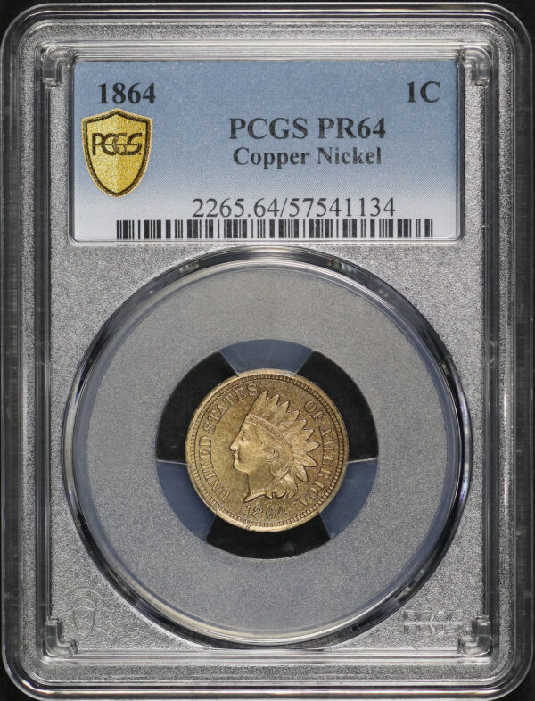 Obverse of this 1864 Indian Cent Copper Nickel PCGS PR-64
