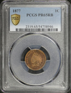 Obverse of this 1877 Indian Cent PCGS PR-65 RB