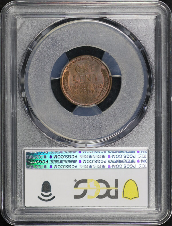 Reverse of this 1909 Lincoln Cent Wheat Reverse PCGS MS-64 RB