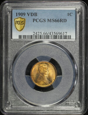 Obverse of this 1909 Lincoln Cent Wheat Reverse PCGS MS-66 RD