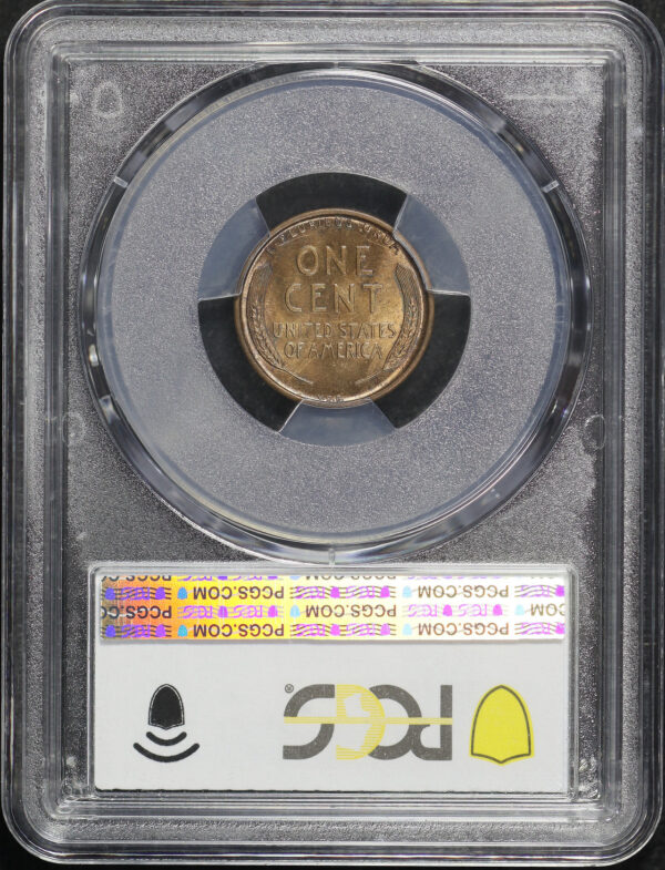 Reverse of this 1909-S VDB Lincoln Cent Wheat Reverse PCGS MS-62 BN