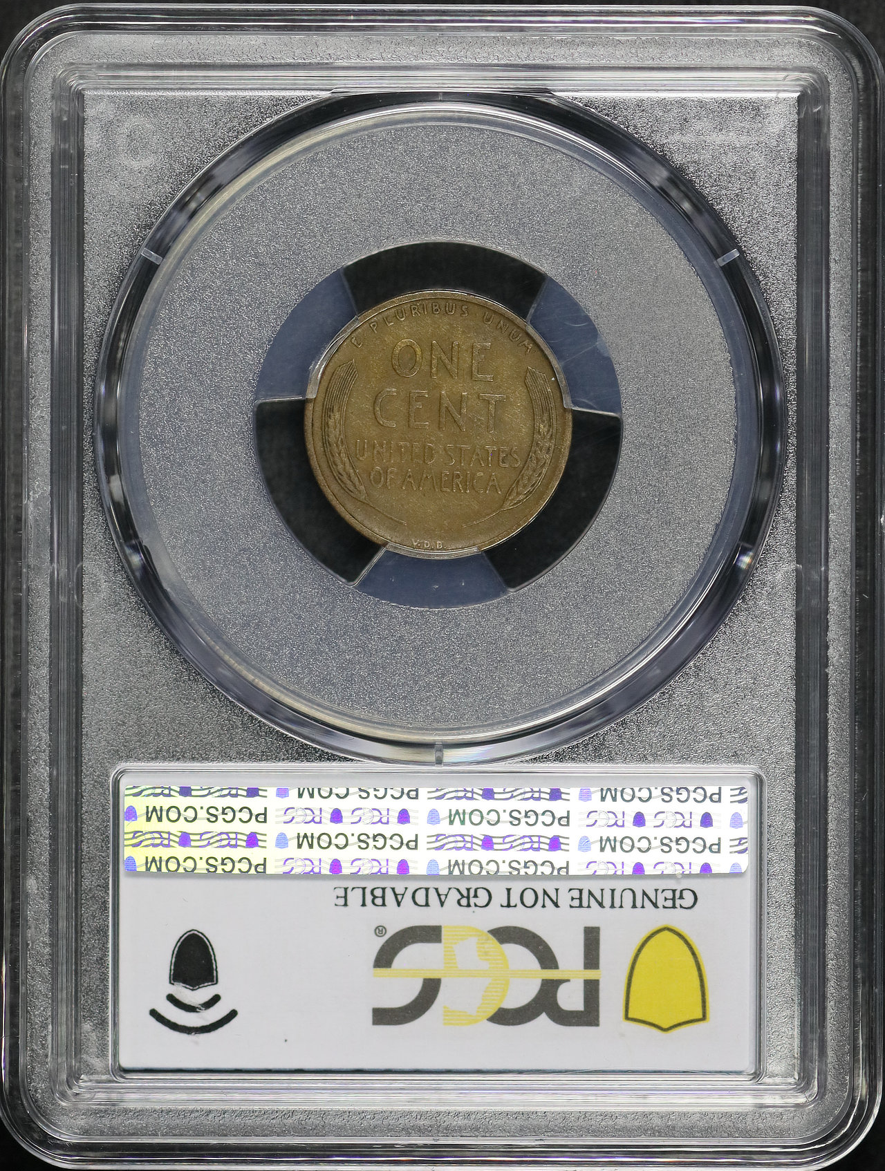 Reverse of this 1909-S VDB Lincoln Cent Wheat Reverse PCGS VF Details Bent