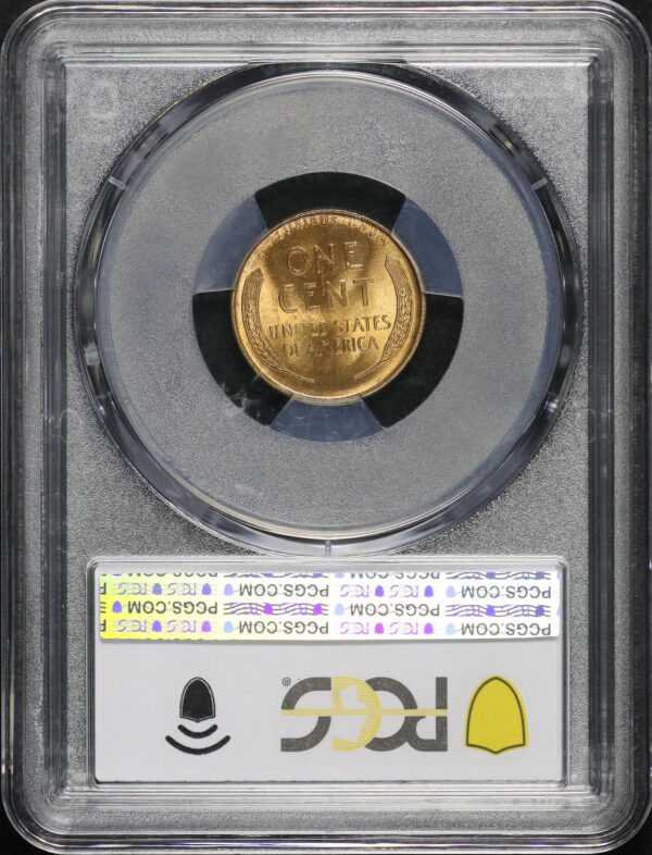 Reverse of this 1909-S Lincoln Cent Wheat Reverse PCGS MS-65 RD