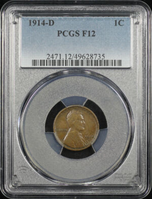 Obverse of this 1914-D Lincoln Cent Wheat Reverse PCGS F-12 BN