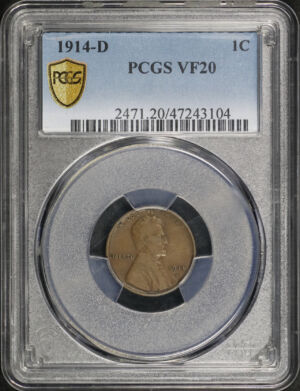 Obverse of this 1914-D Lincoln Cent Wheat Reverse PCGS VF-20