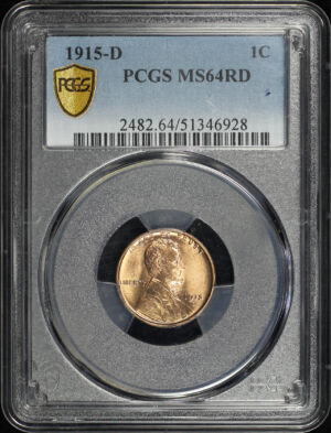 Obverse of this 1915-D Lincoln Cent Wheat Reverse PCGS MS-64 RD