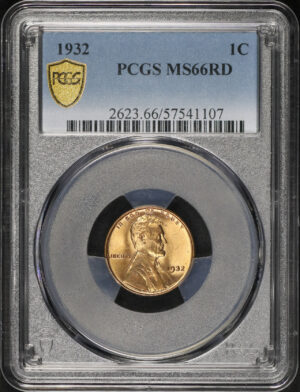 Obverse of this 1932 Lincoln Cent Wheat Reverse PCGS MS-66 RD