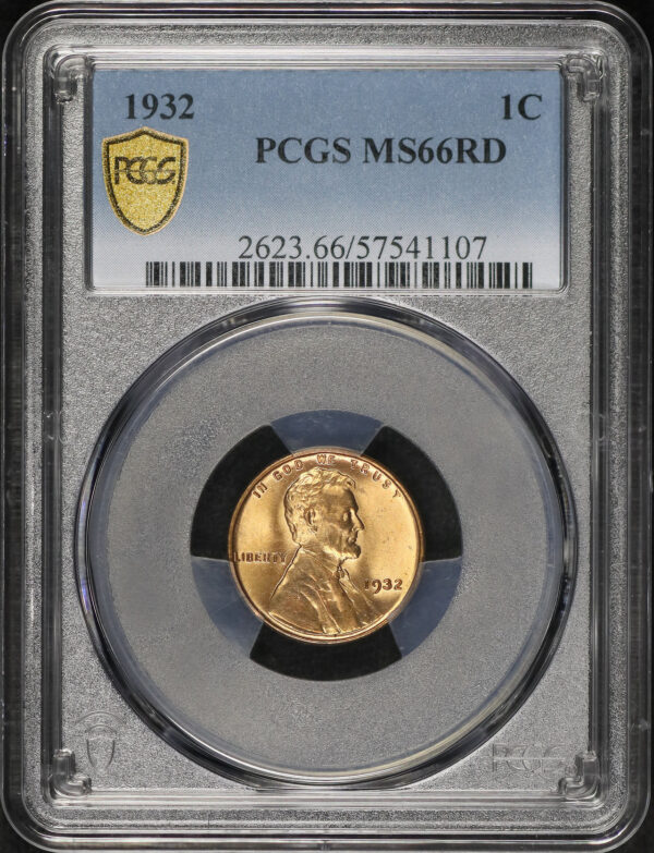 Obverse of this 1932 Lincoln Cent Wheat Reverse PCGS MS-66 RD