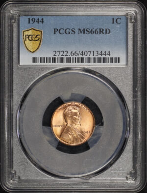 Obverse of this 1944 Lincoln Cent Wheat Reverse PCGS MS-66 RD