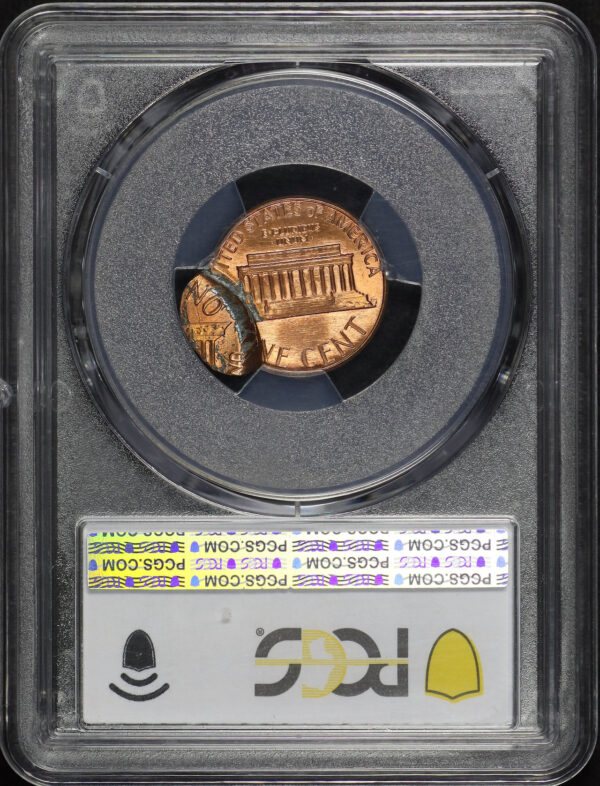 Reverse of this 1985 Lincoln Cent Modern PCGS MS-66 RD Mint Error D/S 2nd Strike 85% O/C