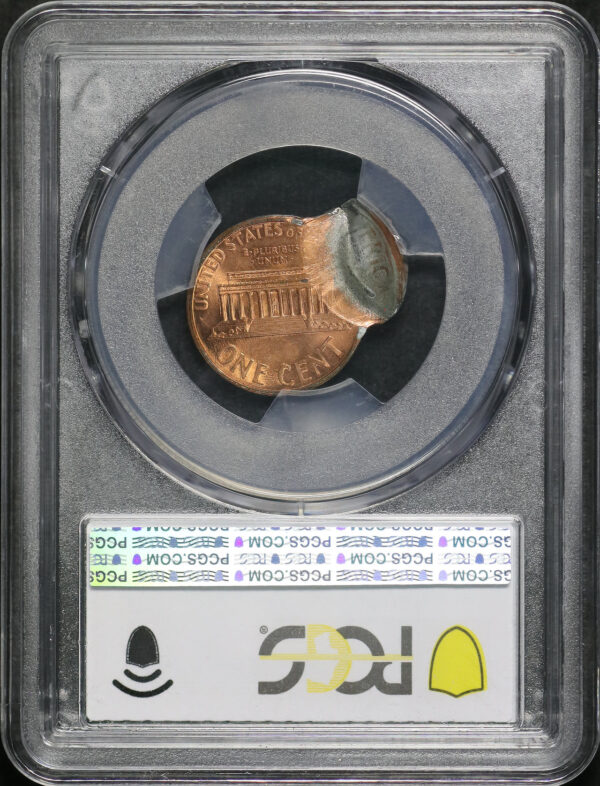 Reverse of this 1997 Lincoln Cent Modern PCGS MS-65 RD Mint Error D/S 2nd Strike 85% O/C