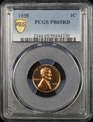 Obverse of this 1939 Lincoln Cent Wheat Reverse PCGS PR-65 RD