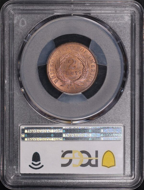 Reverse of this 1864 Two Cent Large Motto PCGS MS-65 RB