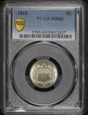Obverse of this 1868 Shield Nickel PCGS MS-65