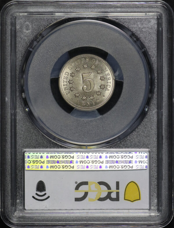 Reverse of this 1868 Shield Nickel PCGS MS-65
