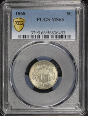 Obverse of this 1872 Shield Nickel PCGS MS-66