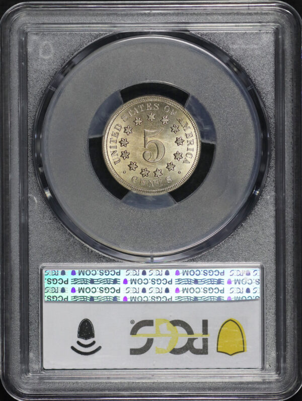 Reverse of this 1869 Shield Nickel PCGS MS-66