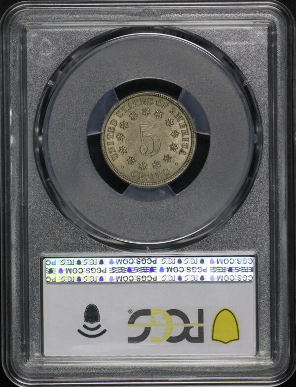 Reverse of this 1872 Shield Nickel PCGS AU-58