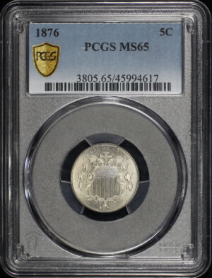 Obverse of this 1876 Shield Nickel PCGS MS-65