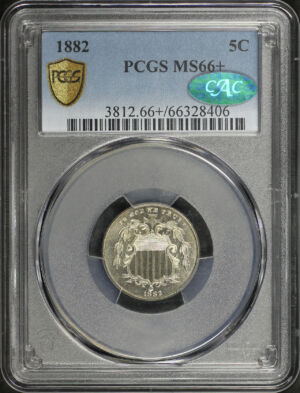 Obverse of this 1882 Shield Nickel PCGS MS-66+ CAC