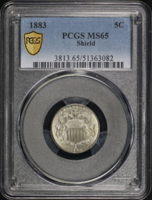 Obverse of this 1883 Shield Nickel PCGS MS-65