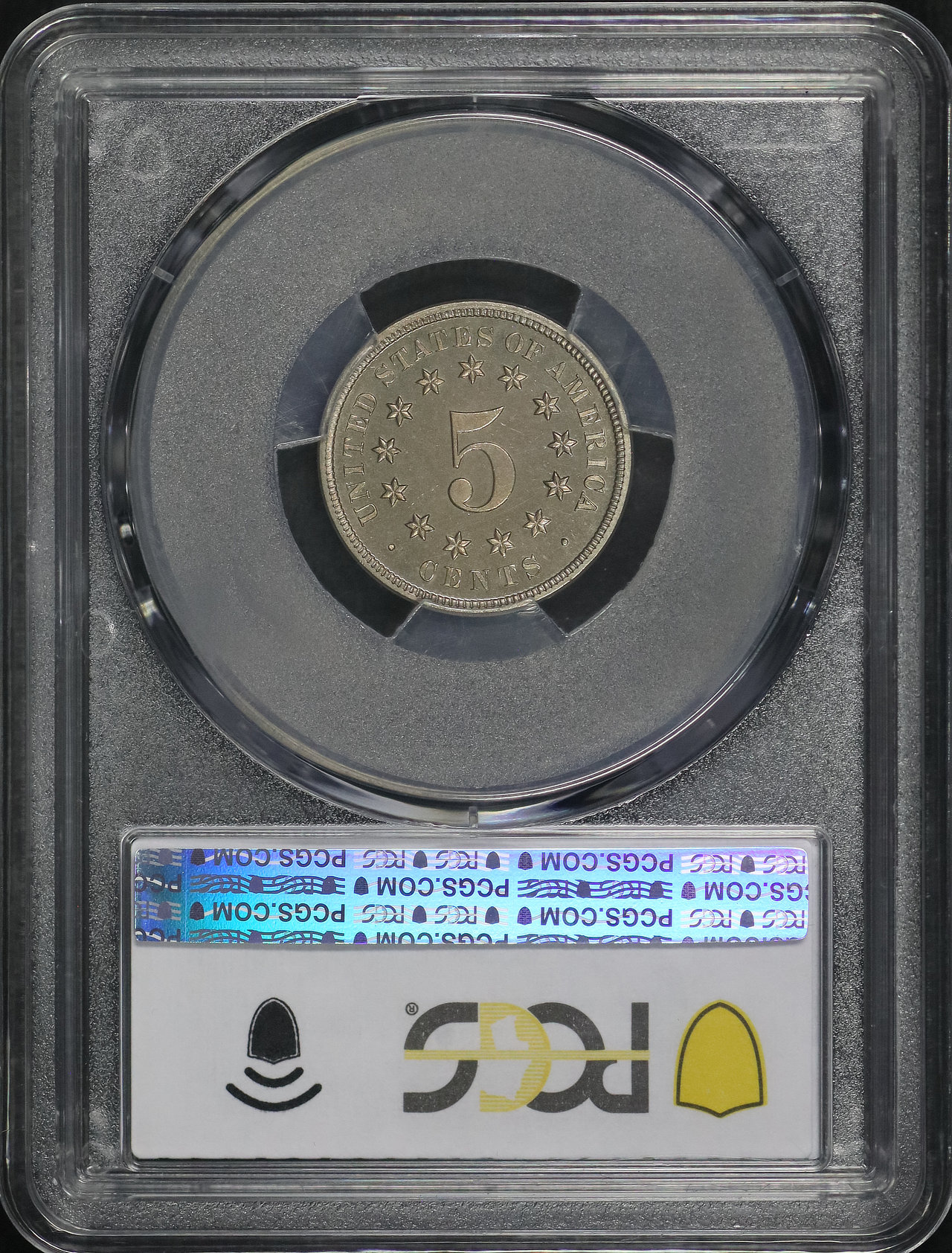 Reverse of this 1873 Shield Nickel PCGS PR-66