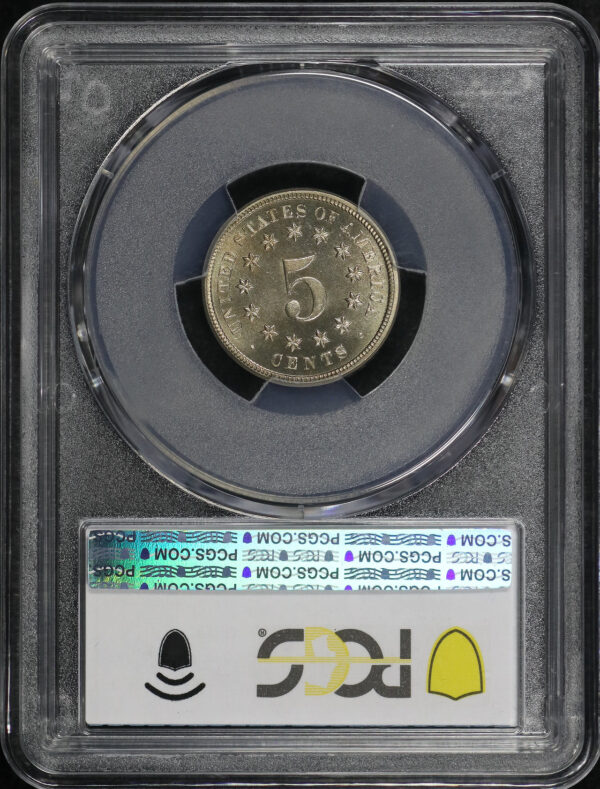 Reverse of this 1874 Shield Nickel PCGS PR-67