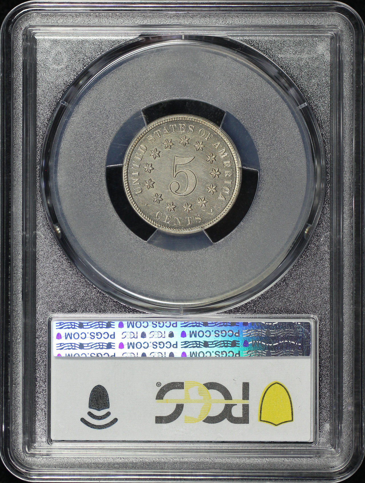 Reverse of this 1876 Shield Nickel PCGS PR-63