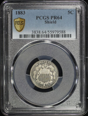 Obverse of this 1883 Shield Nickel PCGS PR-64