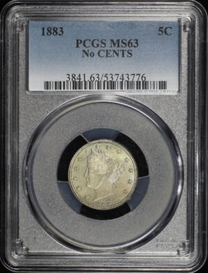 Obverse of this 1883 Liberty Nickel No CENTS PCGS MS-63