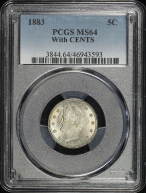 Obverse of this 1883 Liberty Nickel With CENTS PCGS MS-64