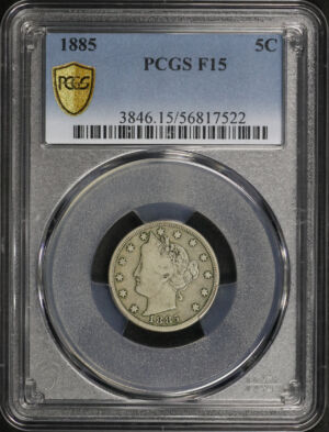 Obverse of this 1885 Liberty Nickel PCGS F-15