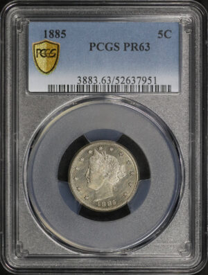 Obverse of this 1885 Liberty Nickel PCGS PR-63
