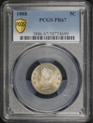 Obverse of this 1888 Liberty Nickel PCGS PR-67